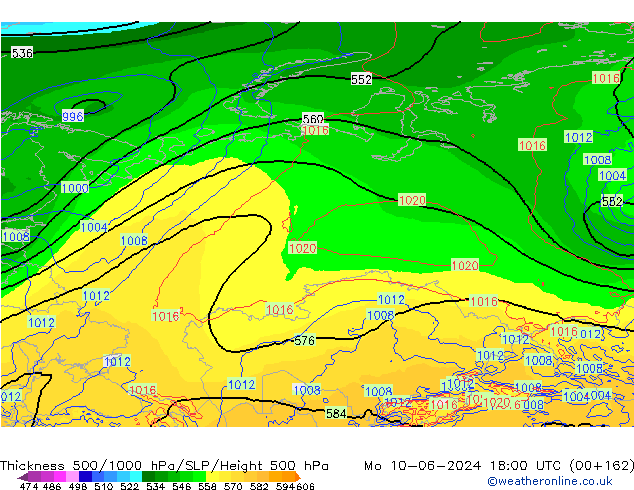 Thck 500-1000hPa ECMWF lun 10.06.2024 18 UTC