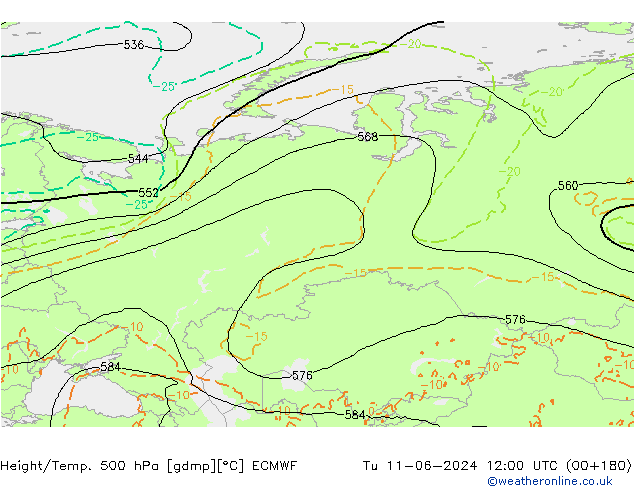 Z500/Rain (+SLP)/Z850 ECMWF mar 11.06.2024 12 UTC