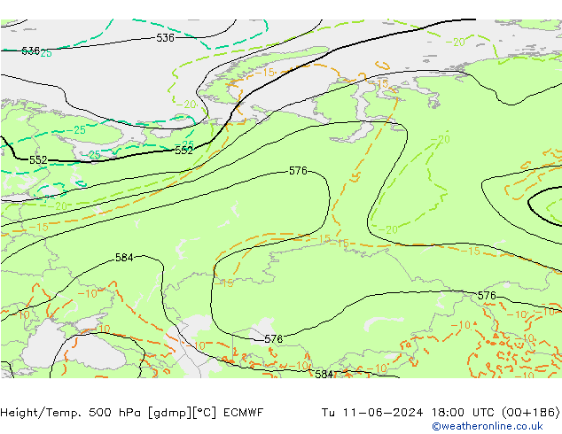 Z500/Rain (+SLP)/Z850 ECMWF ��� 11.06.2024 18 UTC