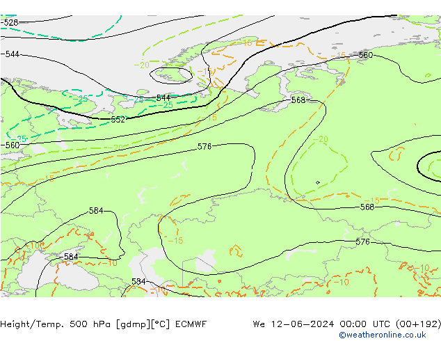 Z500/Rain (+SLP)/Z850 ECMWF We 12.06.2024 00 UTC