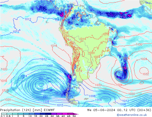 Yağış (12h) ECMWF Çar 05.06.2024 12 UTC