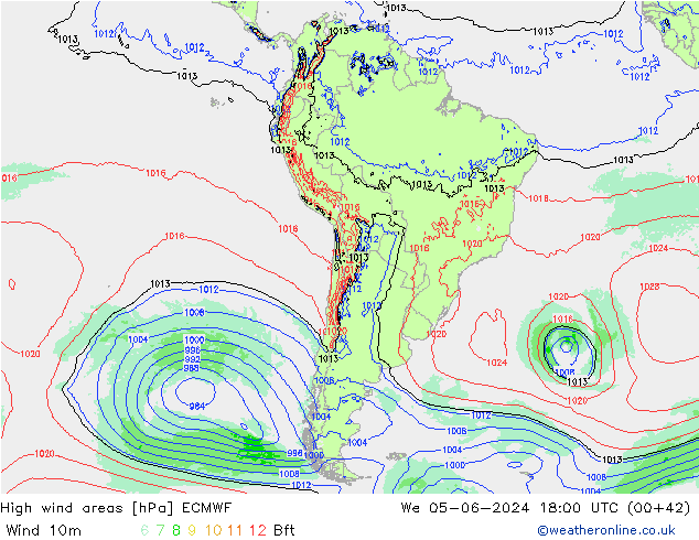 High wind areas ECMWF St 05.06.2024 18 UTC