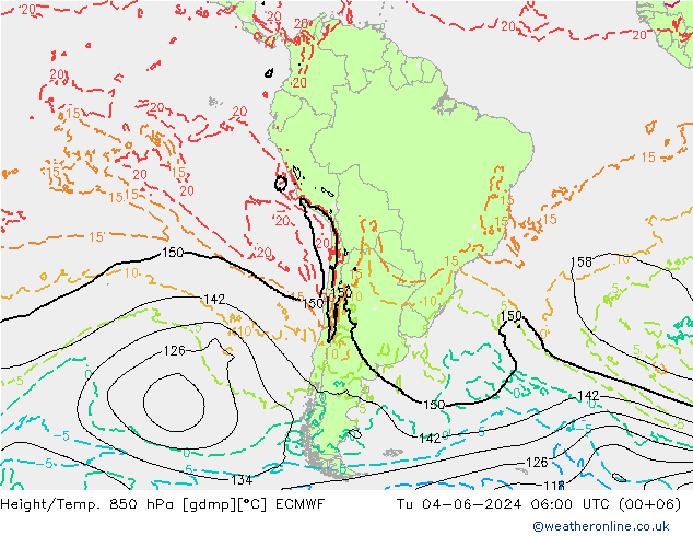 Z500/Rain (+SLP)/Z850 ECMWF Tu 04.06.2024 06 UTC