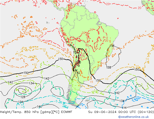 Z500/Rain (+SLP)/Z850 ECMWF dim 09.06.2024 00 UTC