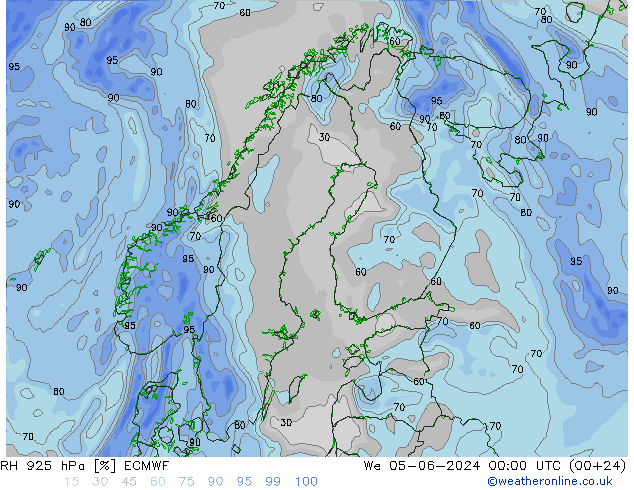 RH 925 hPa ECMWF We 05.06.2024 00 UTC