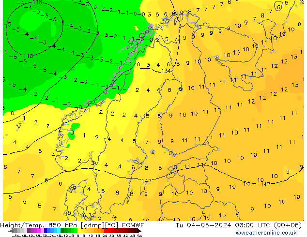 Z500/Rain (+SLP)/Z850 ECMWF Di 04.06.2024 06 UTC