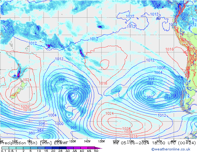 Z500/Rain (+SLP)/Z850 ECMWF St 05.06.2024 00 UTC