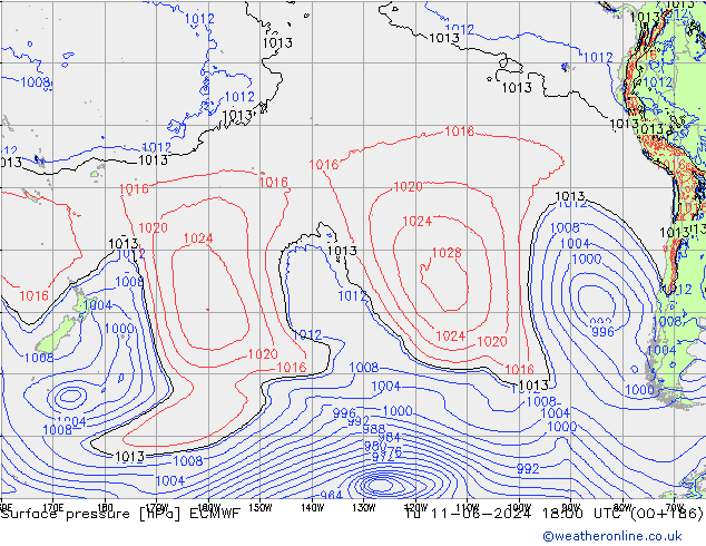 Luchtdruk (Grond) ECMWF di 11.06.2024 18 UTC