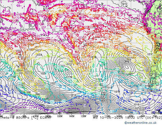 Theta-e 850hPa ECMWF Seg 10.06.2024 18 UTC