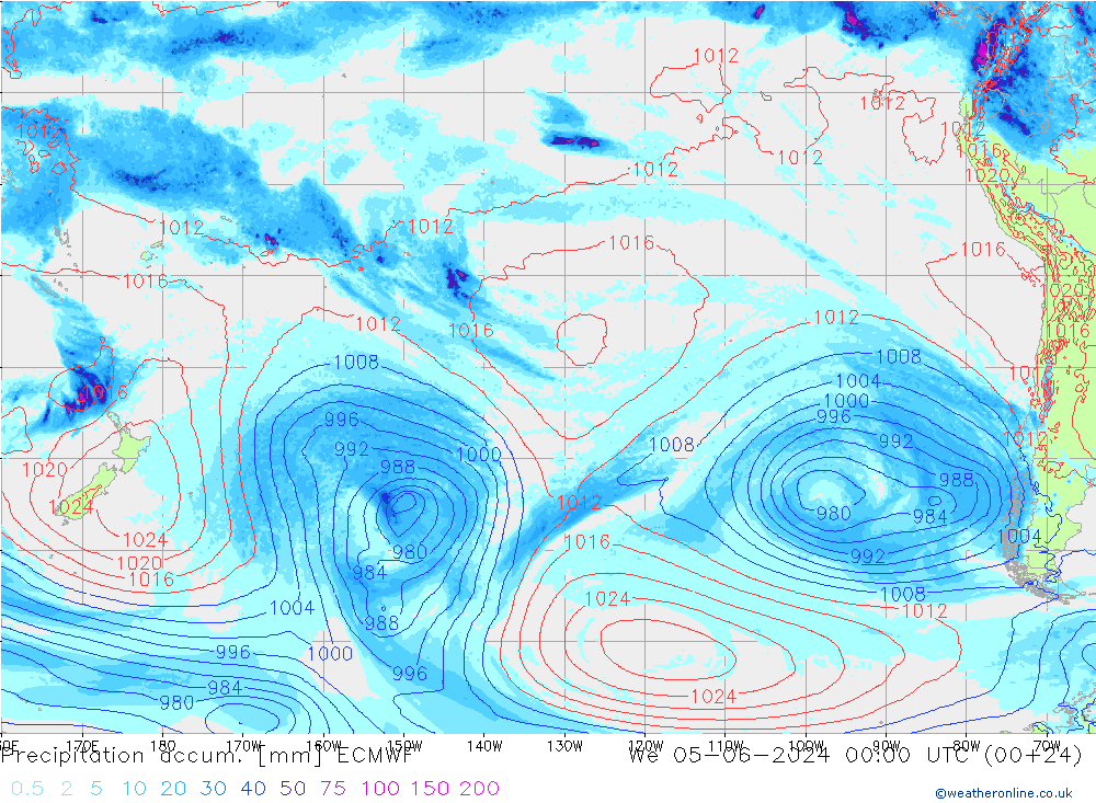 Precipitation accum. ECMWF St 05.06.2024 00 UTC