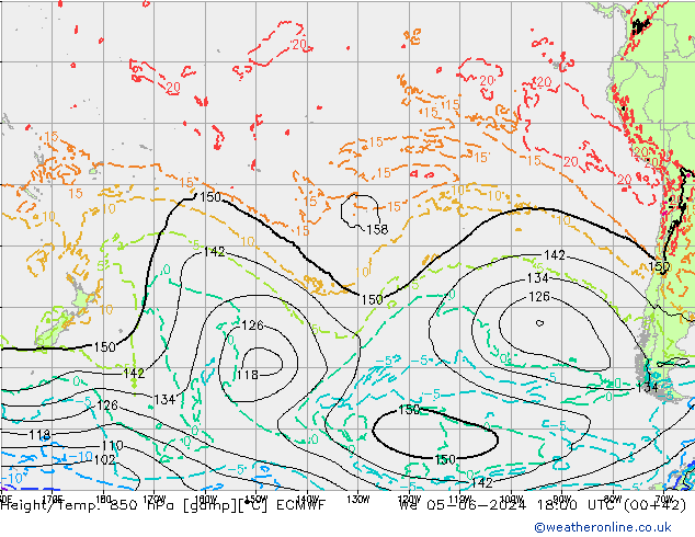 Z500/Rain (+SLP)/Z850 ECMWF St 05.06.2024 18 UTC