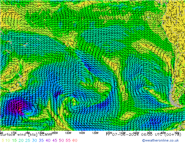 Wind 10 m ECMWF vr 07.06.2024 06 UTC