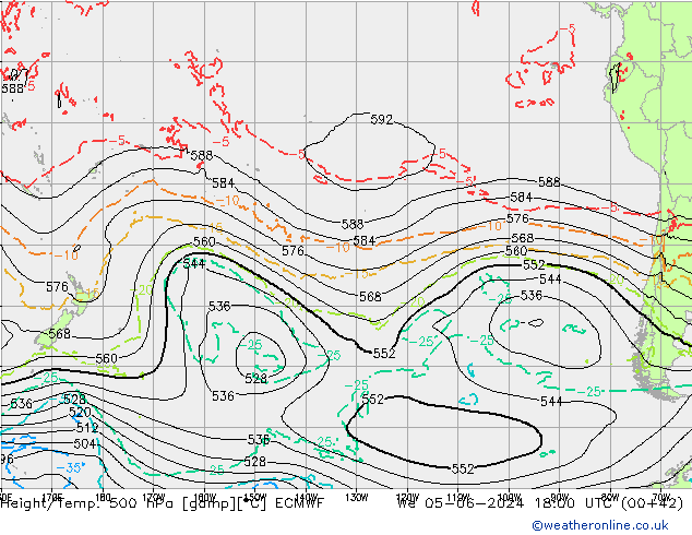 Z500/Rain (+SLP)/Z850 ECMWF St 05.06.2024 18 UTC