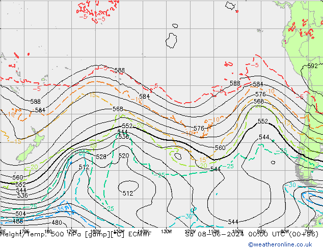 Z500/Rain (+SLP)/Z850 ECMWF sáb 08.06.2024 00 UTC