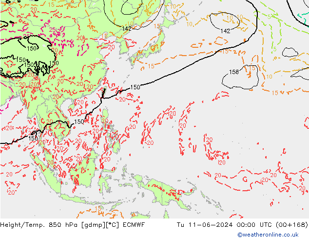 Z500/Rain (+SLP)/Z850 ECMWF mar 11.06.2024 00 UTC