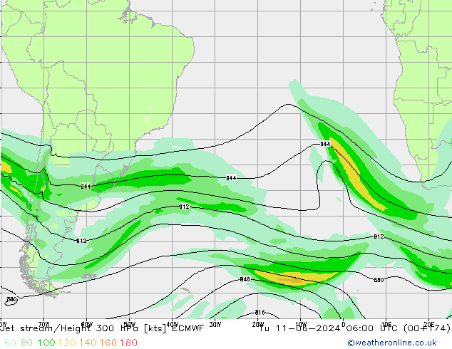 Corrente a getto ECMWF mar 11.06.2024 06 UTC