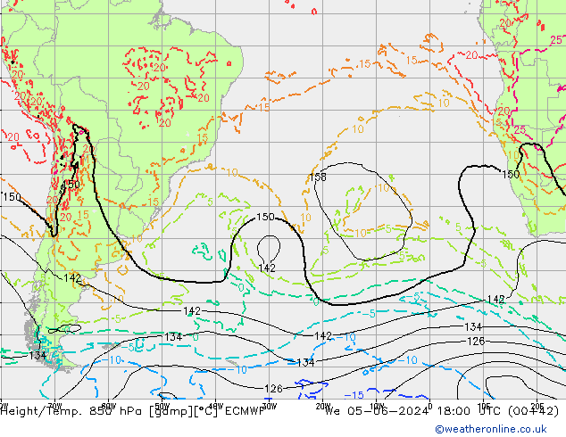 Z500/Regen(+SLP)/Z850 ECMWF wo 05.06.2024 18 UTC