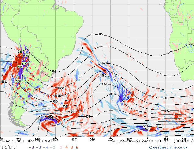 T-Adv. 500 hPa ECMWF dom 09.06.2024 06 UTC