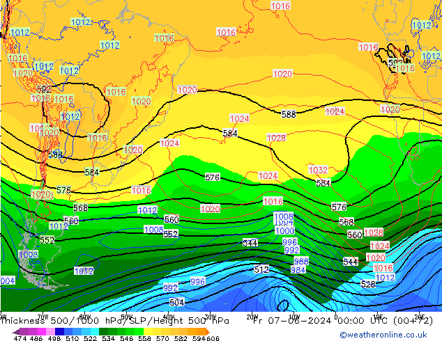 Thck 500-1000hPa ECMWF ven 07.06.2024 00 UTC