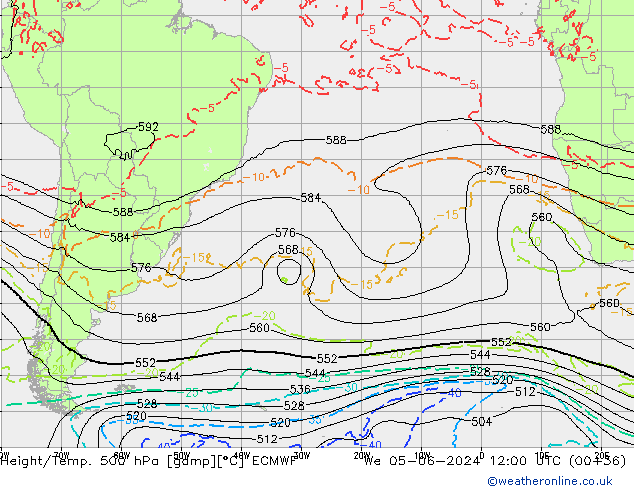 Z500/Rain (+SLP)/Z850 ECMWF We 05.06.2024 12 UTC