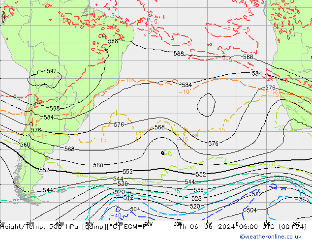 Z500/Rain (+SLP)/Z850 ECMWF gio 06.06.2024 06 UTC