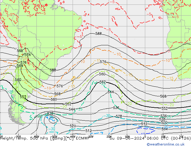 Z500/Rain (+SLP)/Z850 ECMWF dom 09.06.2024 06 UTC