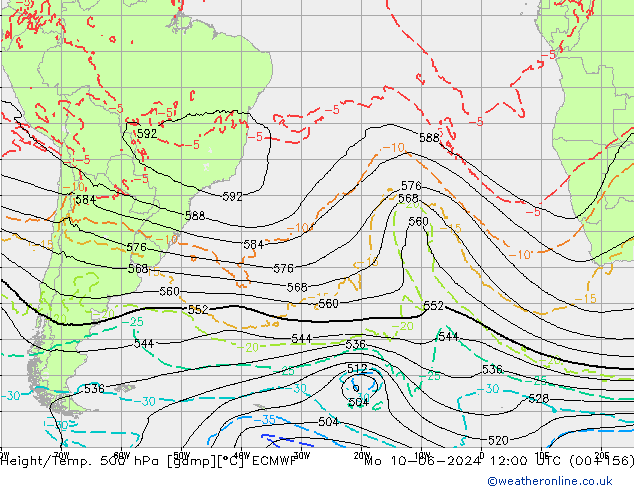 Z500/Rain (+SLP)/Z850 ECMWF Mo 10.06.2024 12 UTC