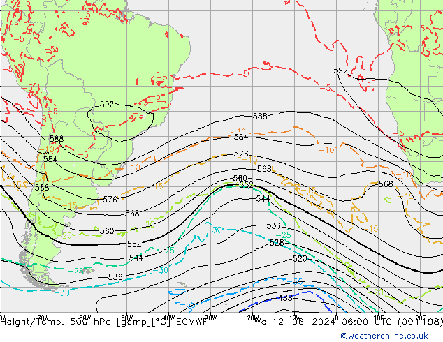 Z500/Rain (+SLP)/Z850 ECMWF mié 12.06.2024 06 UTC