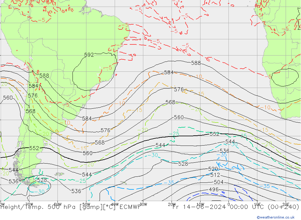 Z500/Rain (+SLP)/Z850 ECMWF pt. 14.06.2024 00 UTC