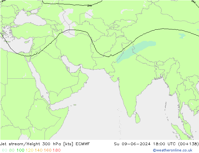 Jet stream/Height 300 hPa ECMWF Ne 09.06.2024 18 UTC