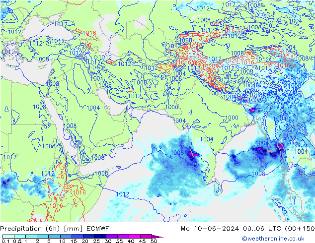 Z500/Rain (+SLP)/Z850 ECMWF Seg 10.06.2024 06 UTC