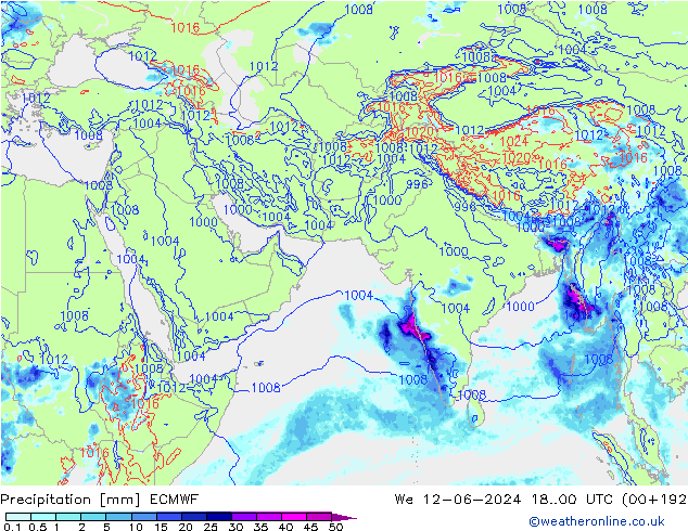 Neerslag ECMWF wo 12.06.2024 00 UTC