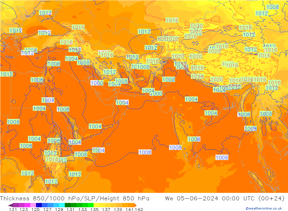 Thck 850-1000 hPa ECMWF 星期三 05.06.2024 00 UTC