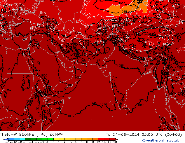 Theta-W 850hPa ECMWF di 04.06.2024 03 UTC