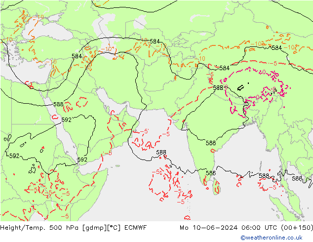 Z500/Rain (+SLP)/Z850 ECMWF Seg 10.06.2024 06 UTC