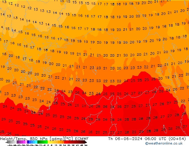 Z500/Rain (+SLP)/Z850 ECMWF Qui 06.06.2024 06 UTC