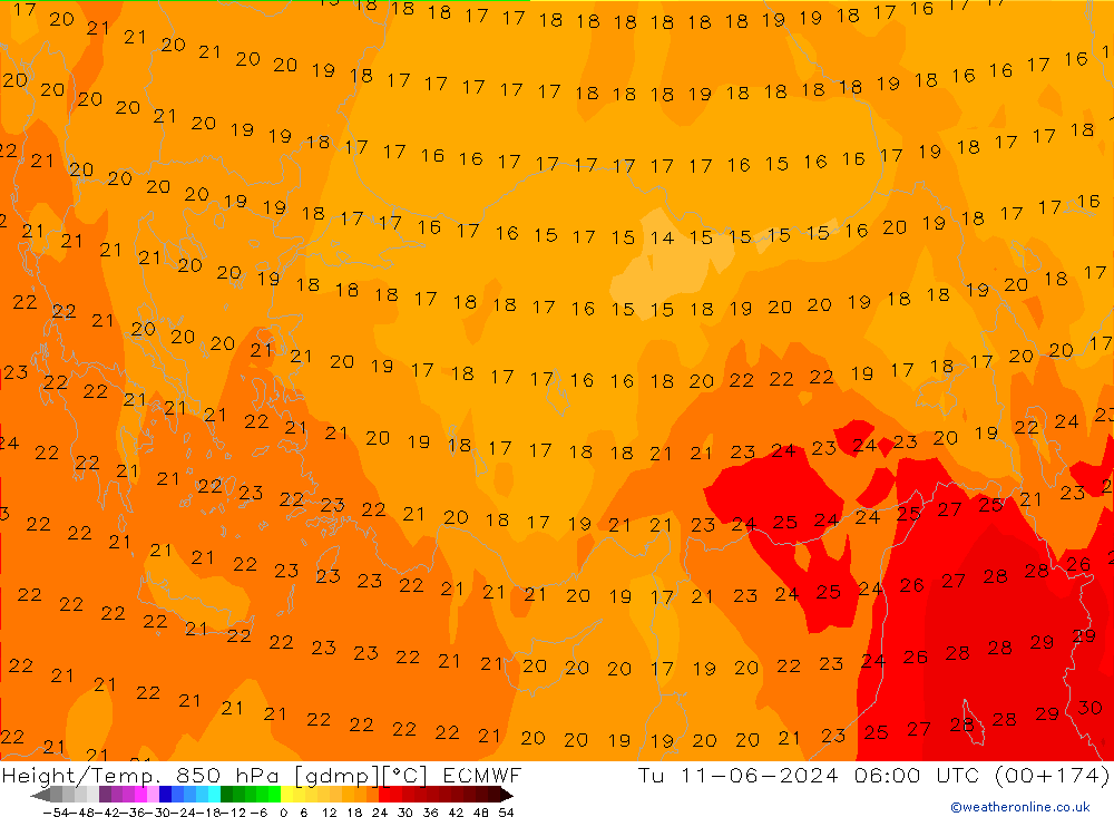 Z500/Rain (+SLP)/Z850 ECMWF Tu 11.06.2024 06 UTC