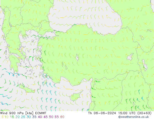 Vento 900 hPa ECMWF Qui 06.06.2024 15 UTC