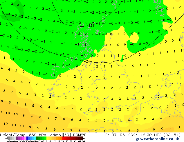 Z500/Rain (+SLP)/Z850 ECMWF  07.06.2024 12 UTC