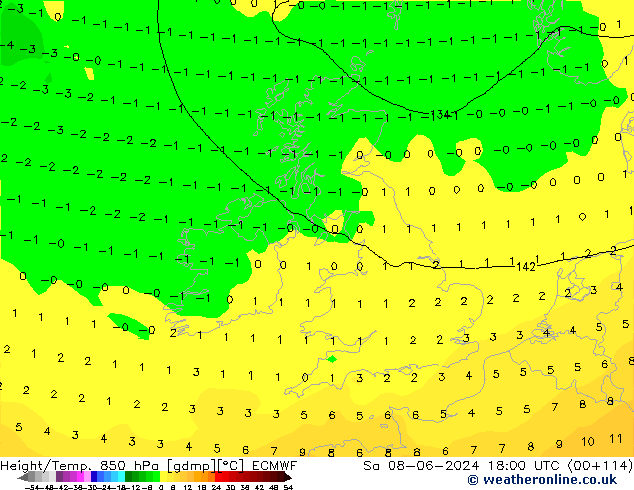 Z500/Regen(+SLP)/Z850 ECMWF za 08.06.2024 18 UTC