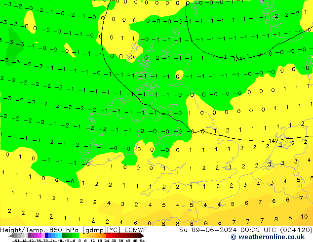 Z500/Rain (+SLP)/Z850 ECMWF Ne 09.06.2024 00 UTC