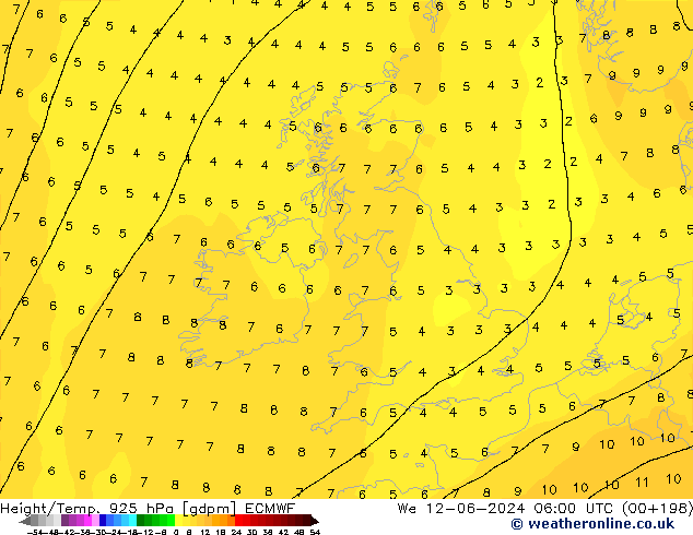 Height/Temp. 925 гПа ECMWF ср 12.06.2024 06 UTC