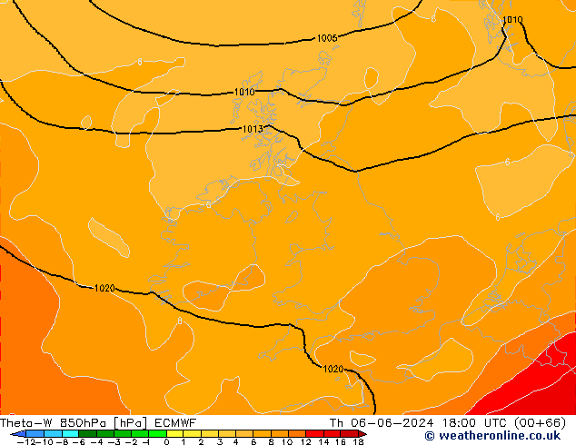 Theta-W 850hPa ECMWF  06.06.2024 18 UTC