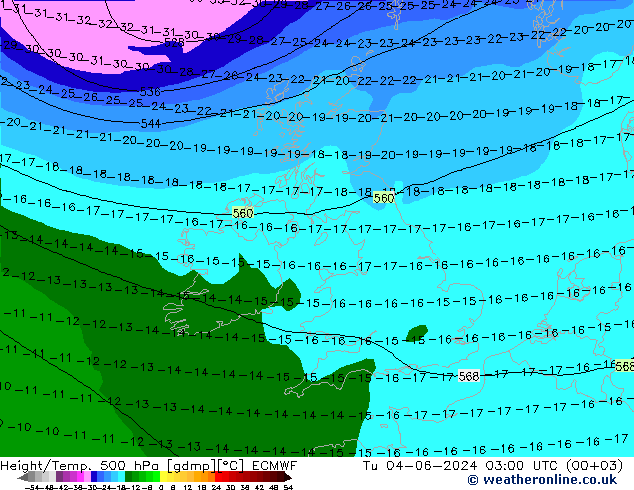 Height/Temp. 500 hPa ECMWF Ter 04.06.2024 03 UTC