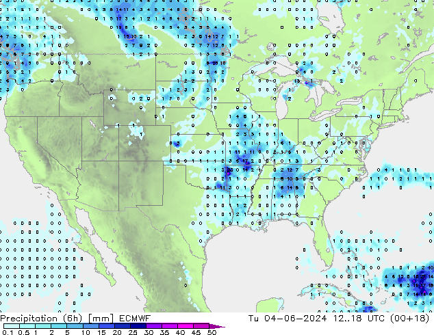 Z500/Rain (+SLP)/Z850 ECMWF Út 04.06.2024 18 UTC