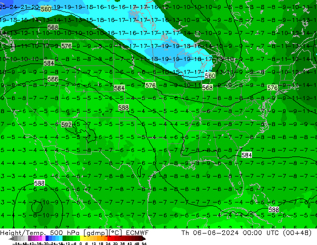 Z500/Rain (+SLP)/Z850 ECMWF Th 06.06.2024 00 UTC