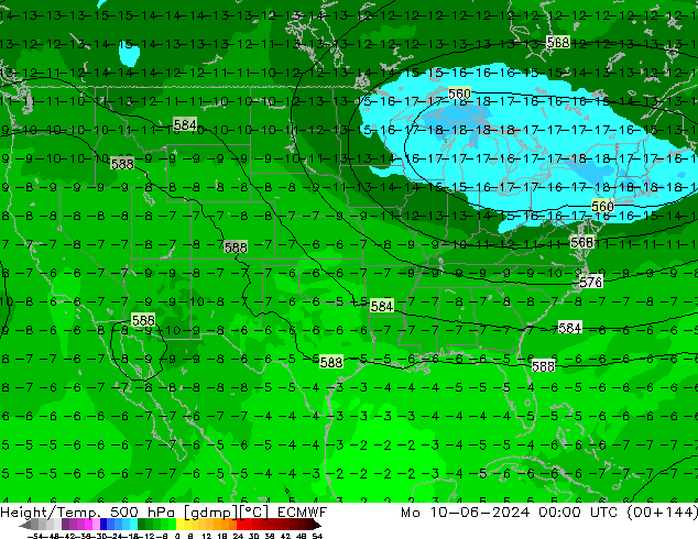 Z500/Rain (+SLP)/Z850 ECMWF  10.06.2024 00 UTC