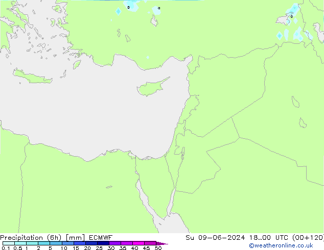 Precipitação (6h) ECMWF Dom 09.06.2024 00 UTC