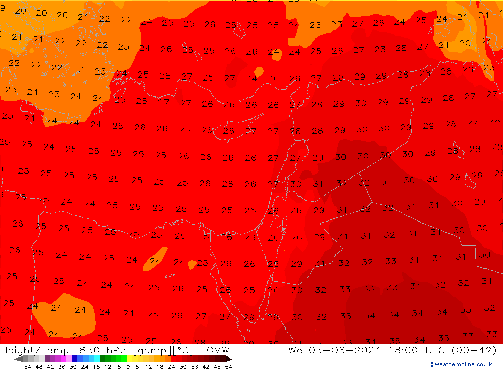 Z500/Rain (+SLP)/Z850 ECMWF We 05.06.2024 18 UTC