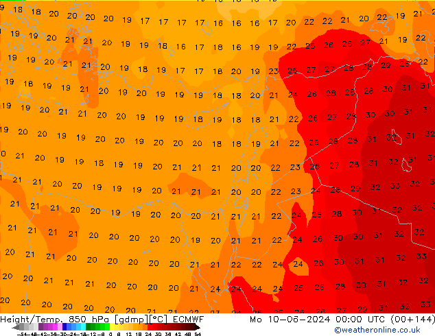 Z500/Rain (+SLP)/Z850 ECMWF Seg 10.06.2024 00 UTC